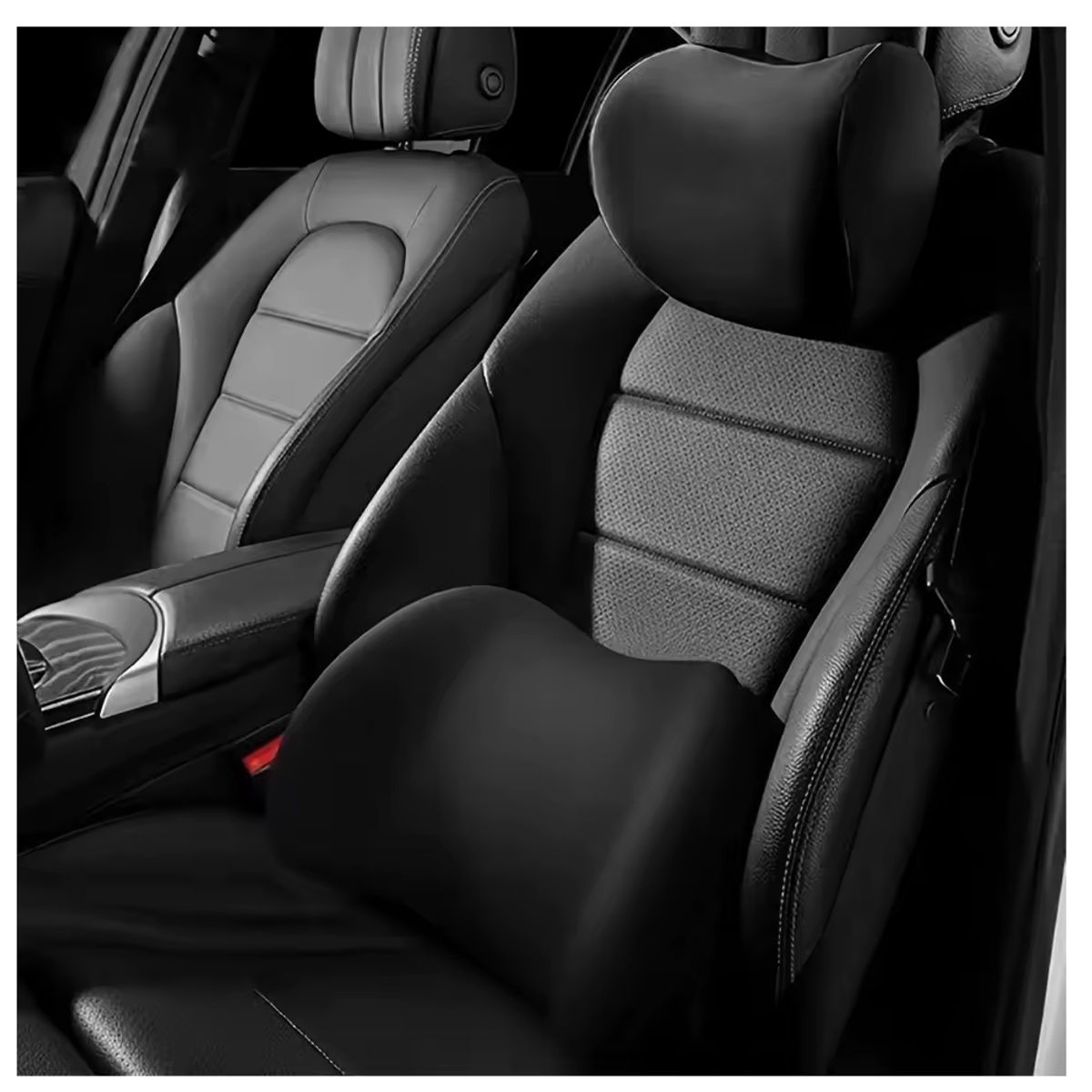 JET - Almohadilla de Espuma para Soporte Lumbar y Cervical Negro