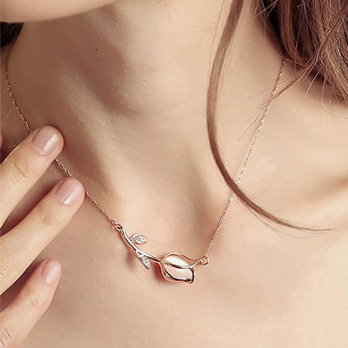 GENERICO - Set collar + Aretes tulipan Mujer Colgante Primavera