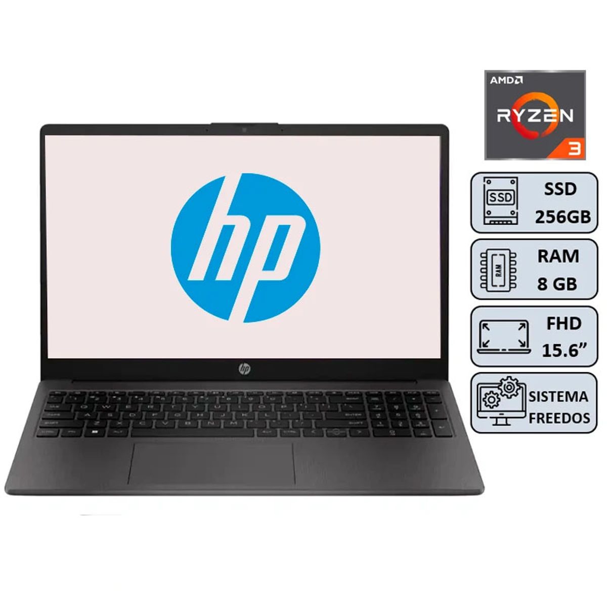HP - LAPTOP HP 255 G10 R3-7320U/8GB/256GB/15.6"/FREEDOS