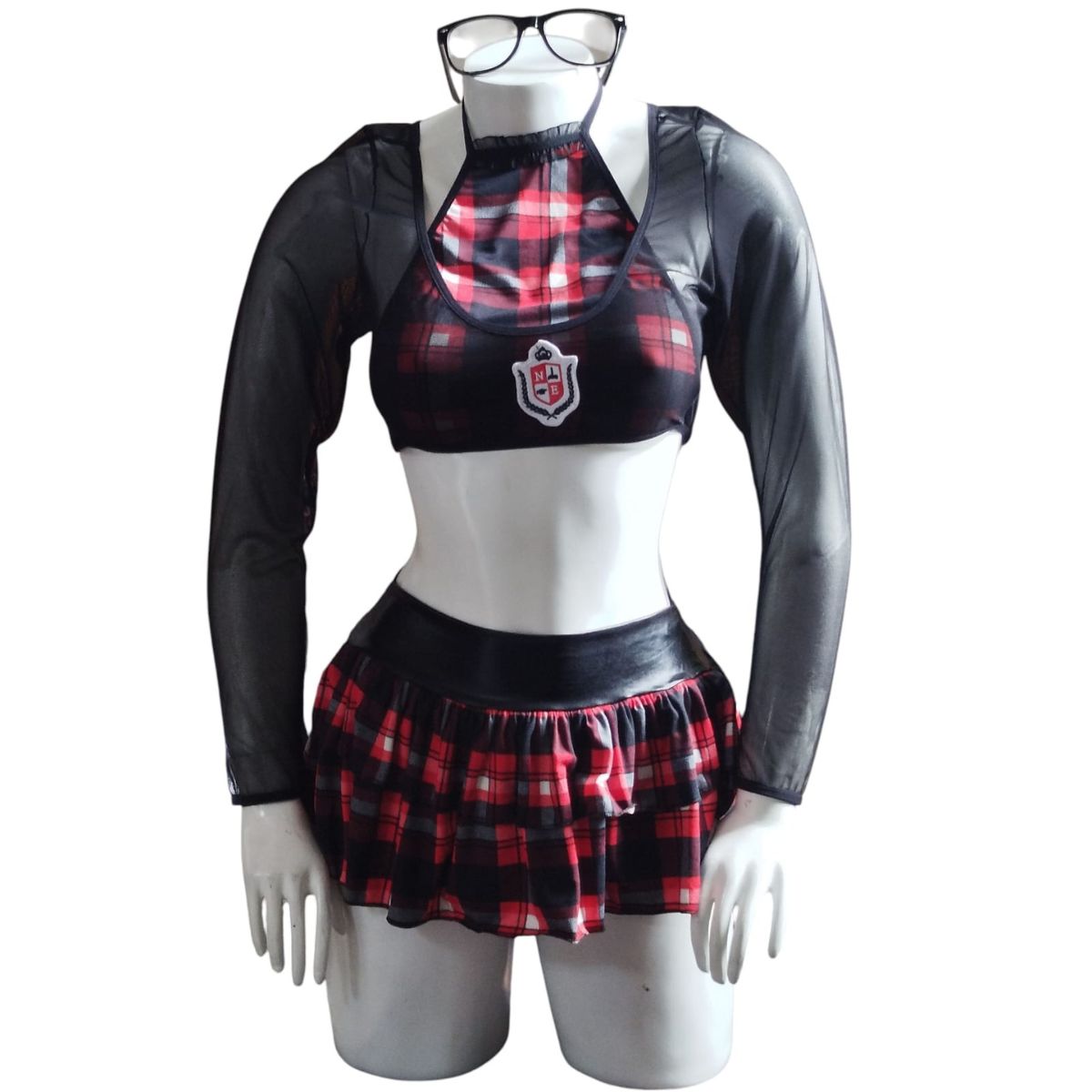GENERICO - LENCERIA SEXY DISFRAZ COLEGIALA TRANSPARENTE TALLA S-M-L