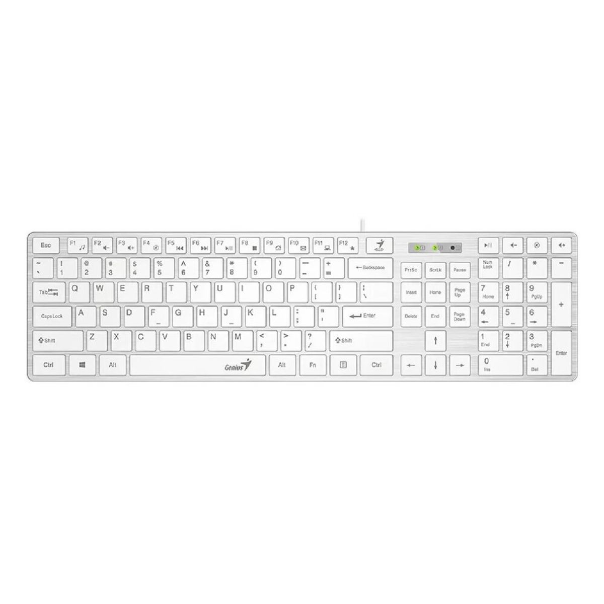 GENIUS - TECLADO GENIUS SLIMSTAR 126 (31310017409) USB MULTIMEDIA SP WHITE