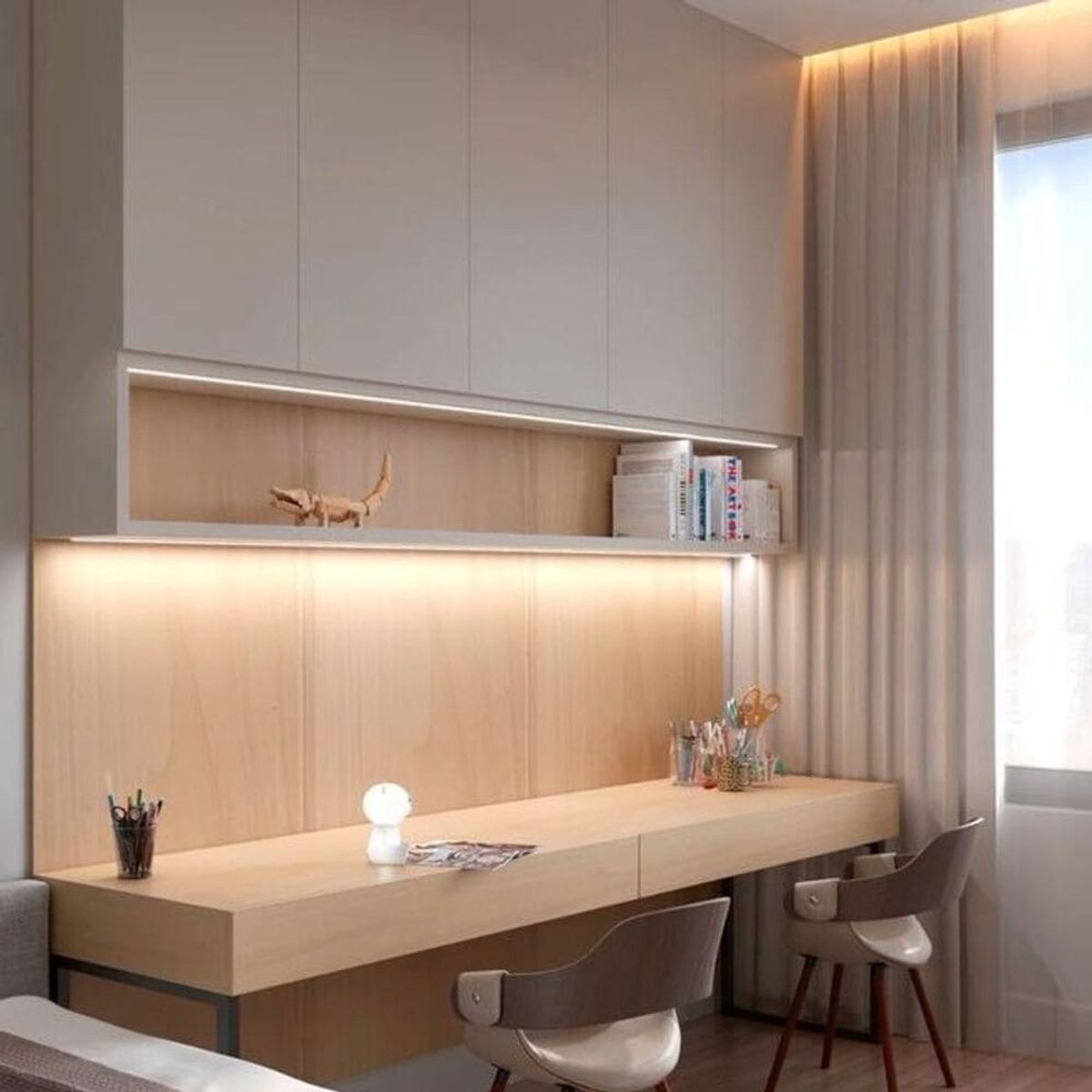 TU MESITA - Escritorio Moderno Nizco con Luces Led Color CapriPanela TU MESITA