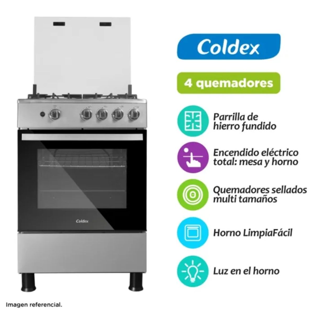 COLDEX - Cocina Coldex 4 Hornillas 60CM CX605PLUS