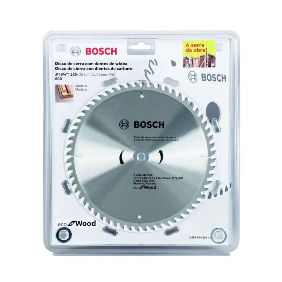 BOSCH - DISCO CARBURADO DENTADO CORTE MADERA 7-1/4" X 60 DIENTES - BOSCH