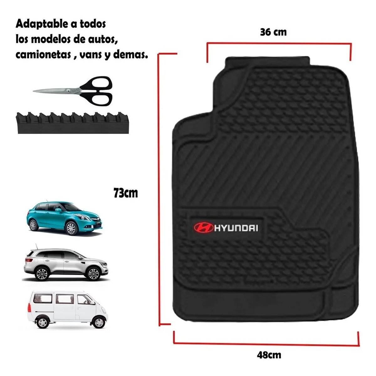 JET - Piso para Auto 3 Pcs PVC Negro Antideslizante 4.9 kg