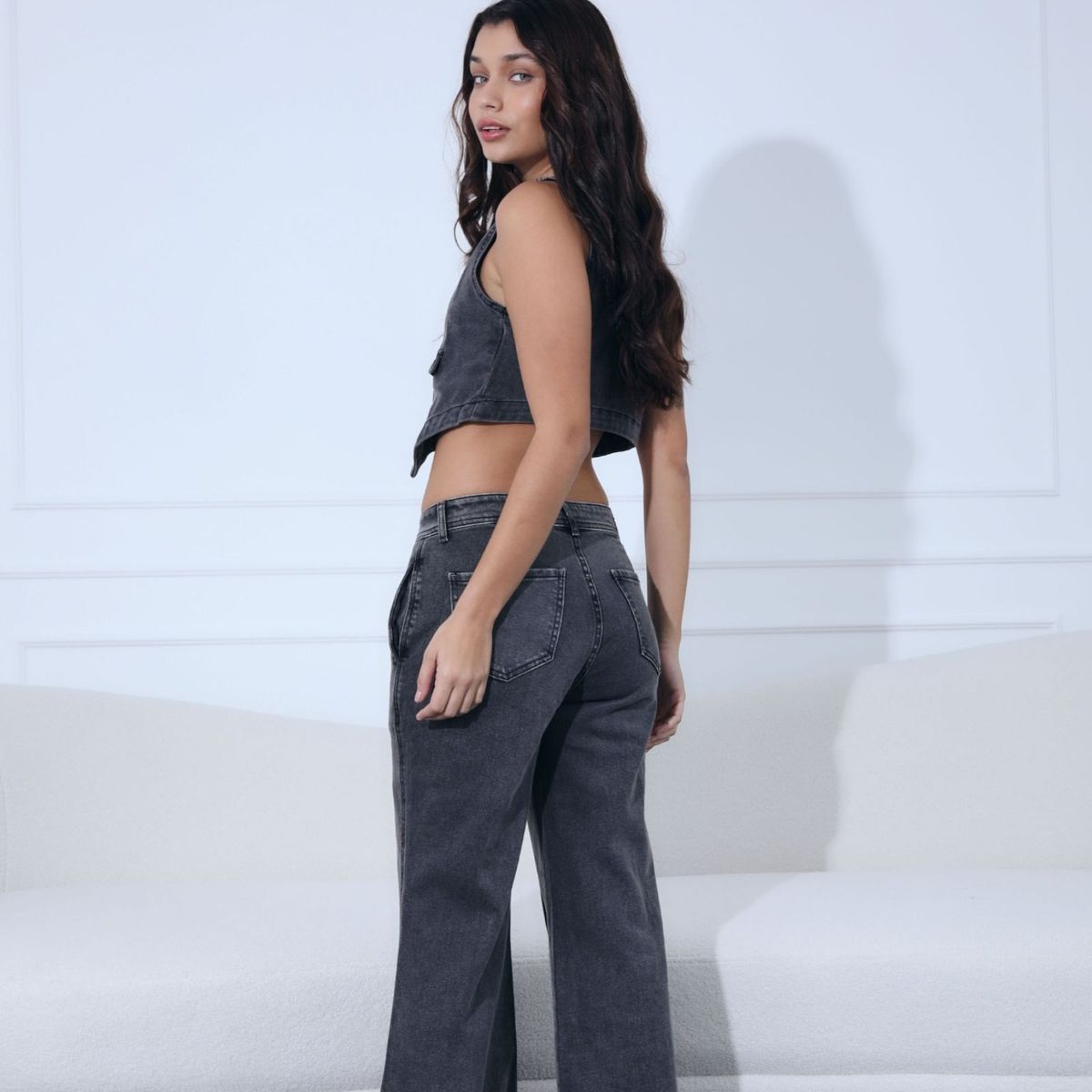 JHAN HIDS - Wide Leg Pant Denim Lucia
