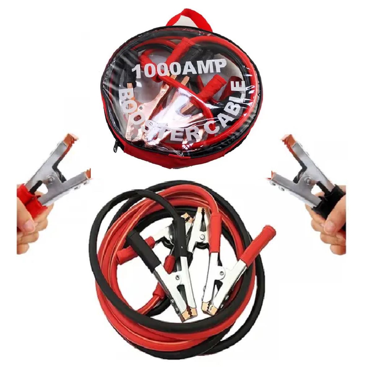 GENERICO - Cable Pasacorriente 1000 Amp 2 Metros Auto Pinza Cocodrilo