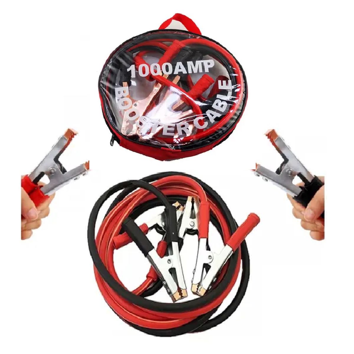 GENERICO - Cable Pasacorriente 1000 Amp 2 Metros Auto Pinza Cocodrilo