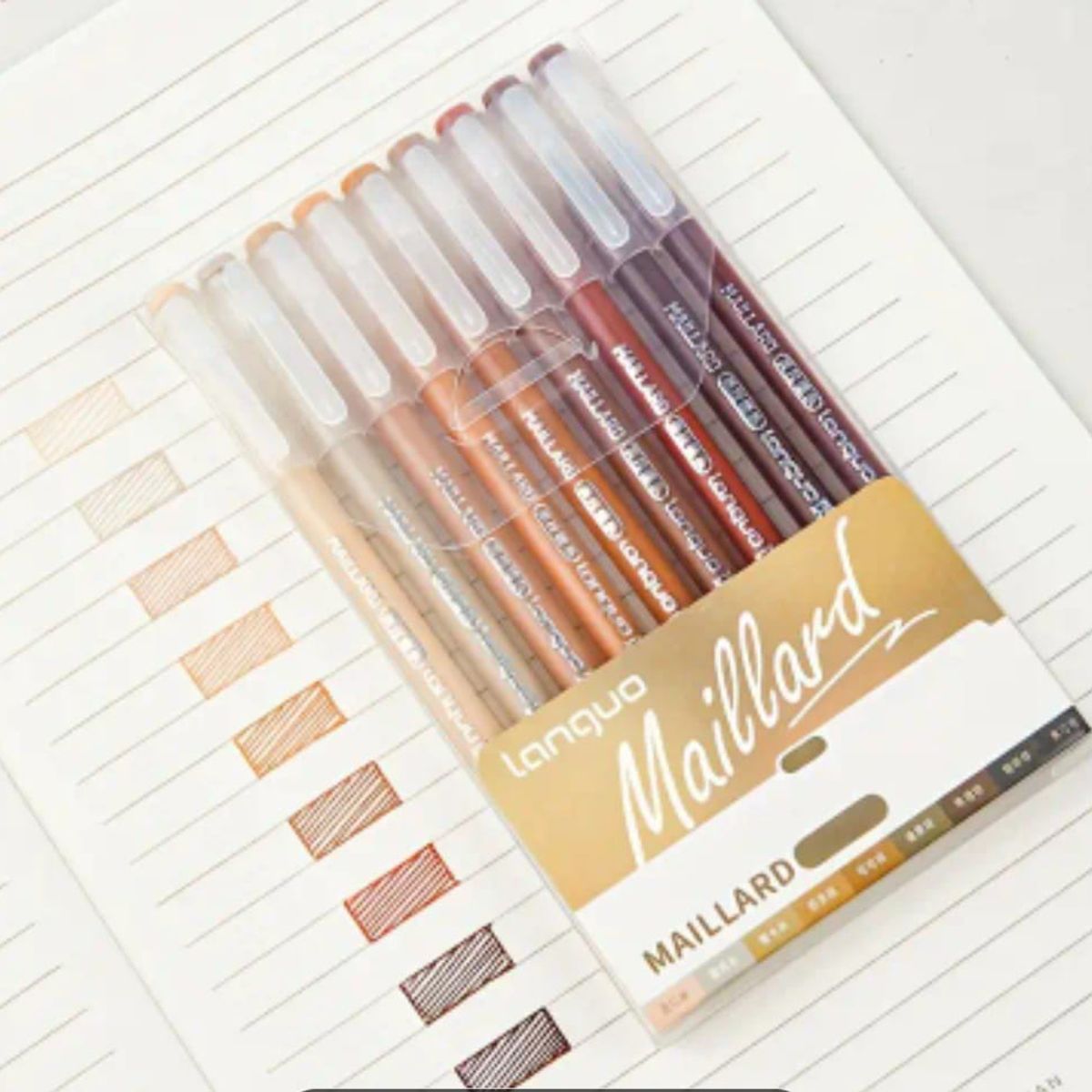 GENERICO - SET DE 9 LAPICEROS TINTA MARRON