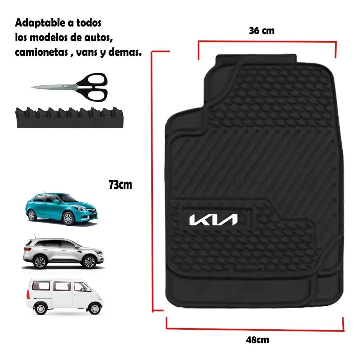 JET - Piso para Auto 3 Pcs PVC Negro Antideslizante 4.9 kg