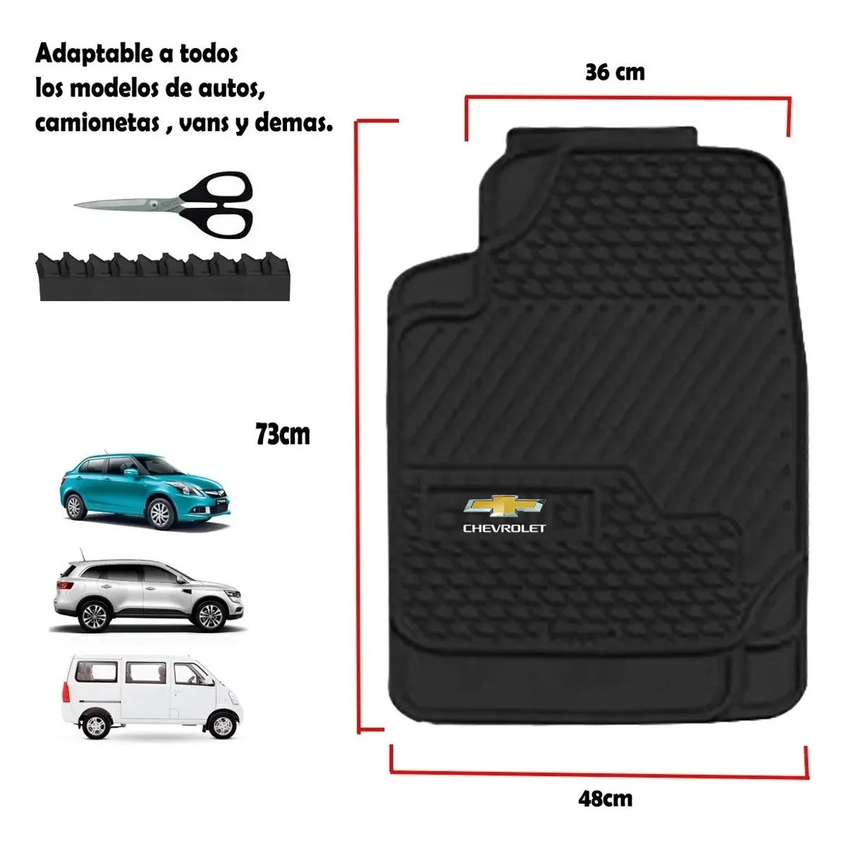 JET - Piso para Auto 3 Pcs PVC Negro Antideslizante 4.9 kg