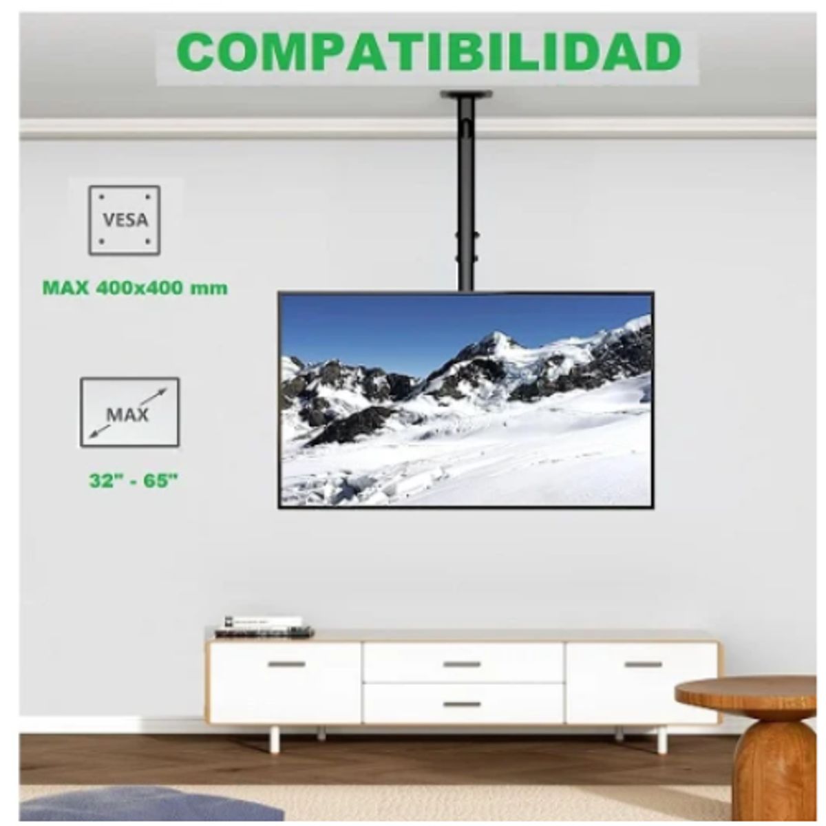 GENERICO - Rack Soporte de Techo Para Tv de 14 a 37 Pulgadas Reclinable YTC200