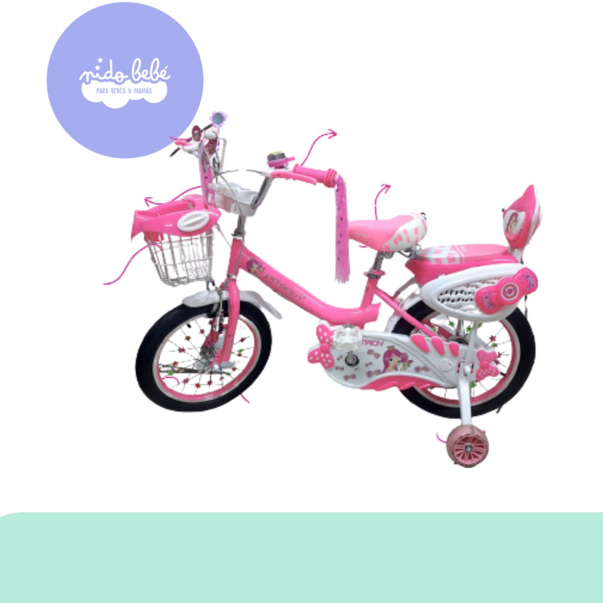 GENERICO - Bicicleta infaltil aro 16 modelo baby LUZ