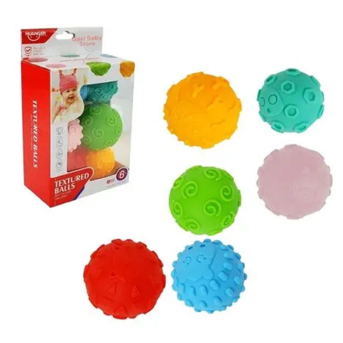 GENERICO - Juguete Set de Pelotas Sensoriales Texturadas para Bebés - 6 Unidades