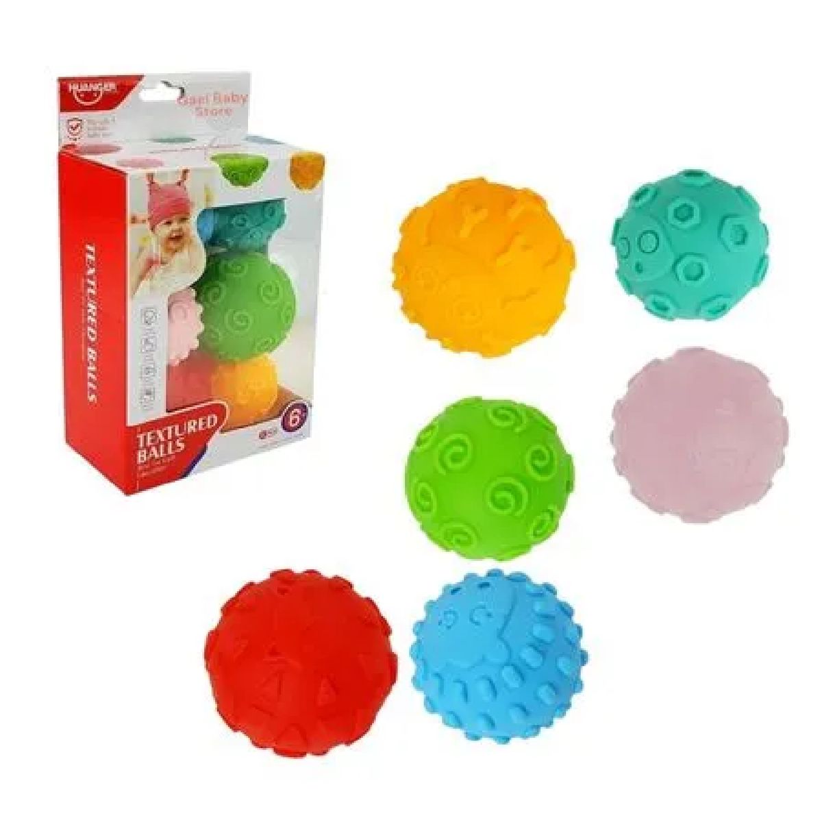 GENERICO - Juguete Set de Pelotas Sensoriales Texturadas para Bebés - 6 Unidades