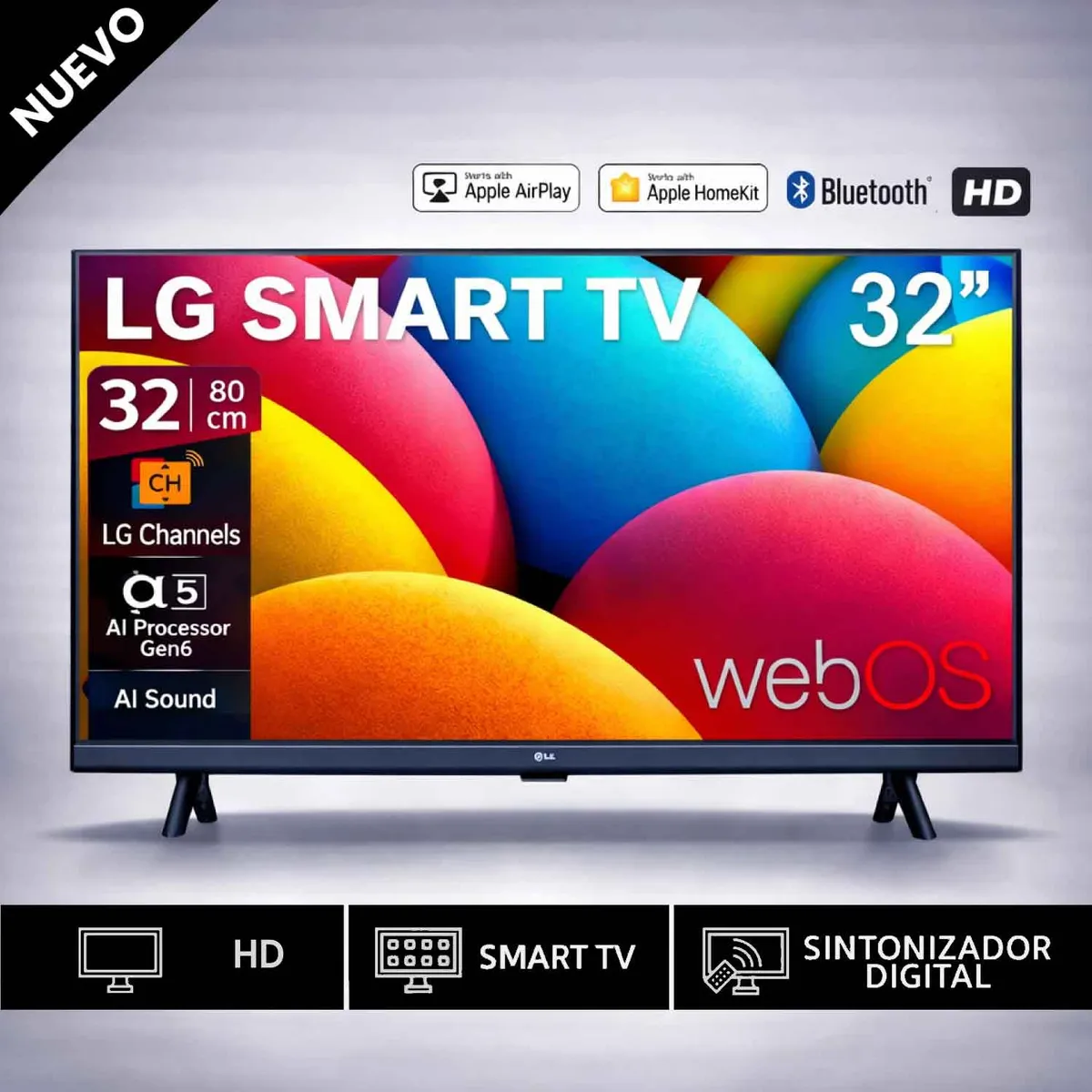 LG - televisor  LG Smart TV 32 HD 32LR600BPSC con webOS y AI ThinQ