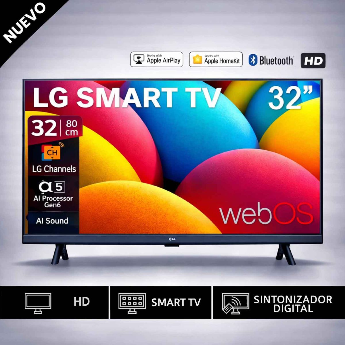 LG - televisor  LG Smart TV 32 HD 32LR600BPSC con webOS y AI ThinQ
