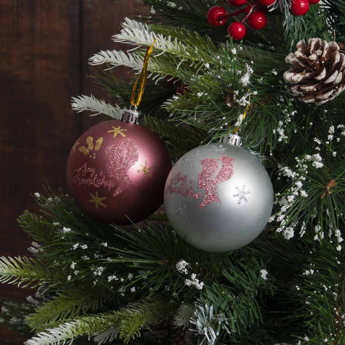 PANADECOR - Esferas 4Unid GrisRosado