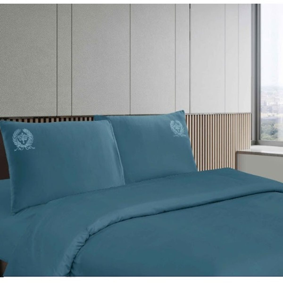 GOLDSUN - JUEGO DE SÁBANAS 4 PIEZAS MEDALLON 1800 HILOS 2 PLAZAS