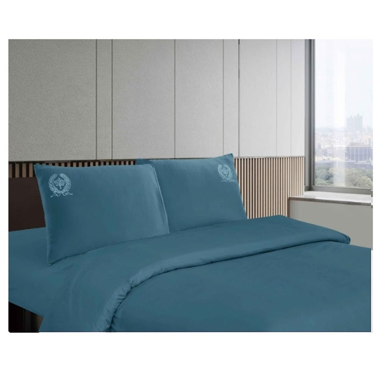 GOLDSUN - JUEGO DE SÁBANAS 4 PIEZAS MEDALLON 1800 HILOS 2 PLAZAS