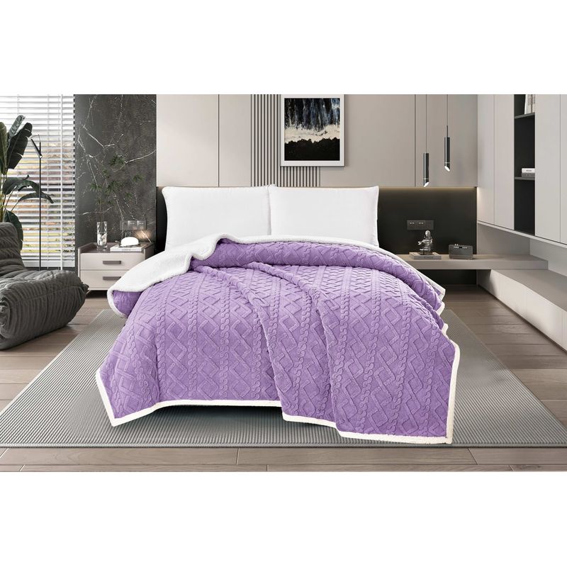 GENERICO - MANTA LUXURY CON SHERPA ANTIALERGICO HAIRIFON 2 PLAZAS