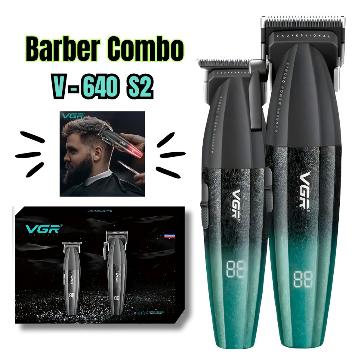 GENERICO - Combo Barber VGR Trimmer + Clipper V-640S2