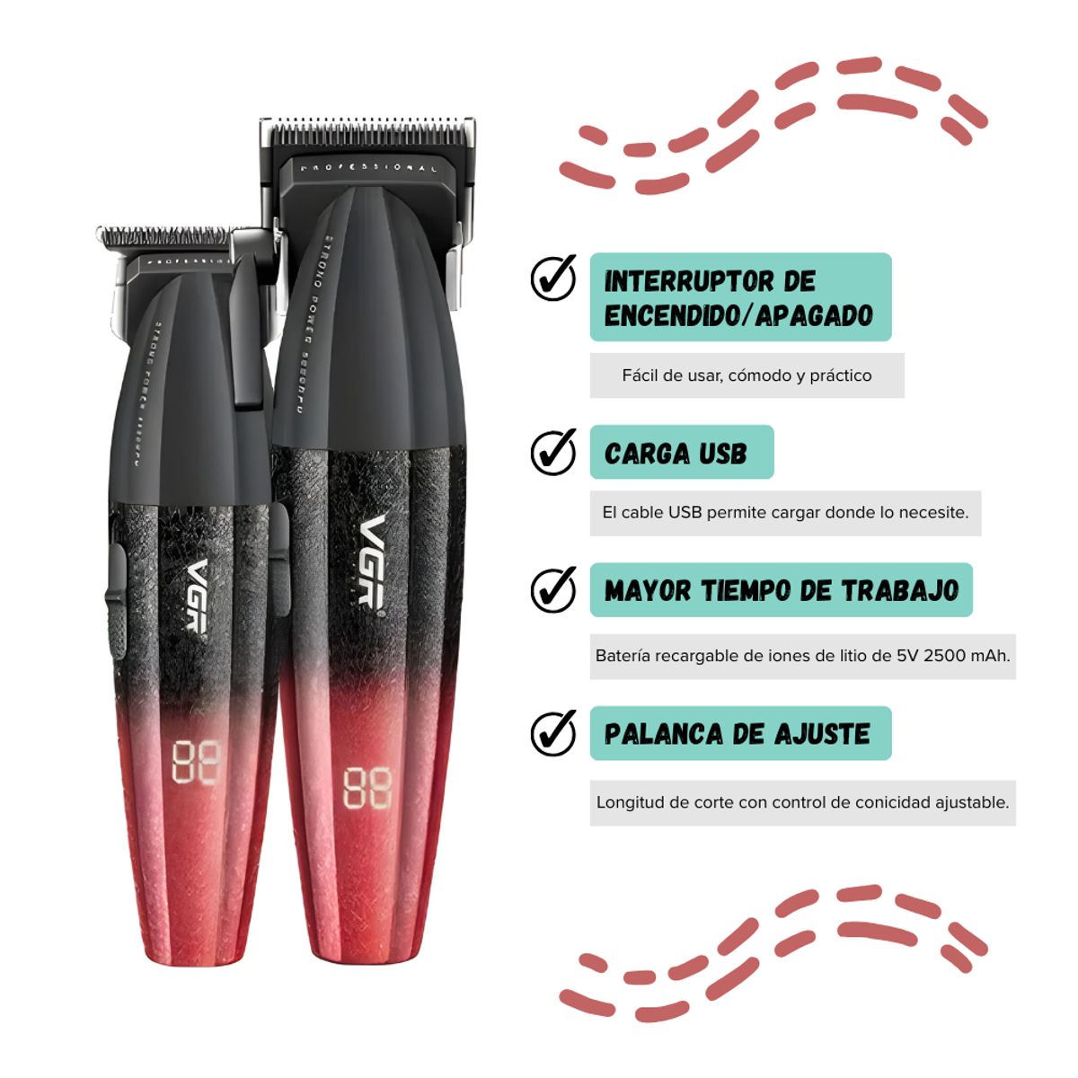 GENERICO - Combo Barber VGR Trimmer + Clipper V-640S2