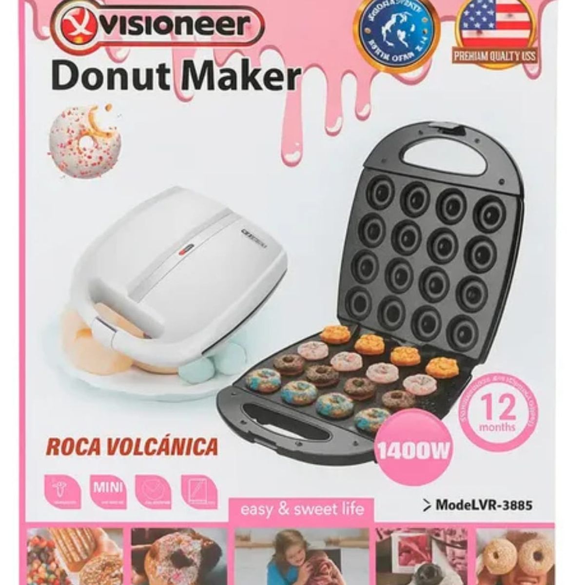 VISIONEER - MAQUINA PARA HACER 16 MINI DONAS/ VR-3885 VISIONEER
