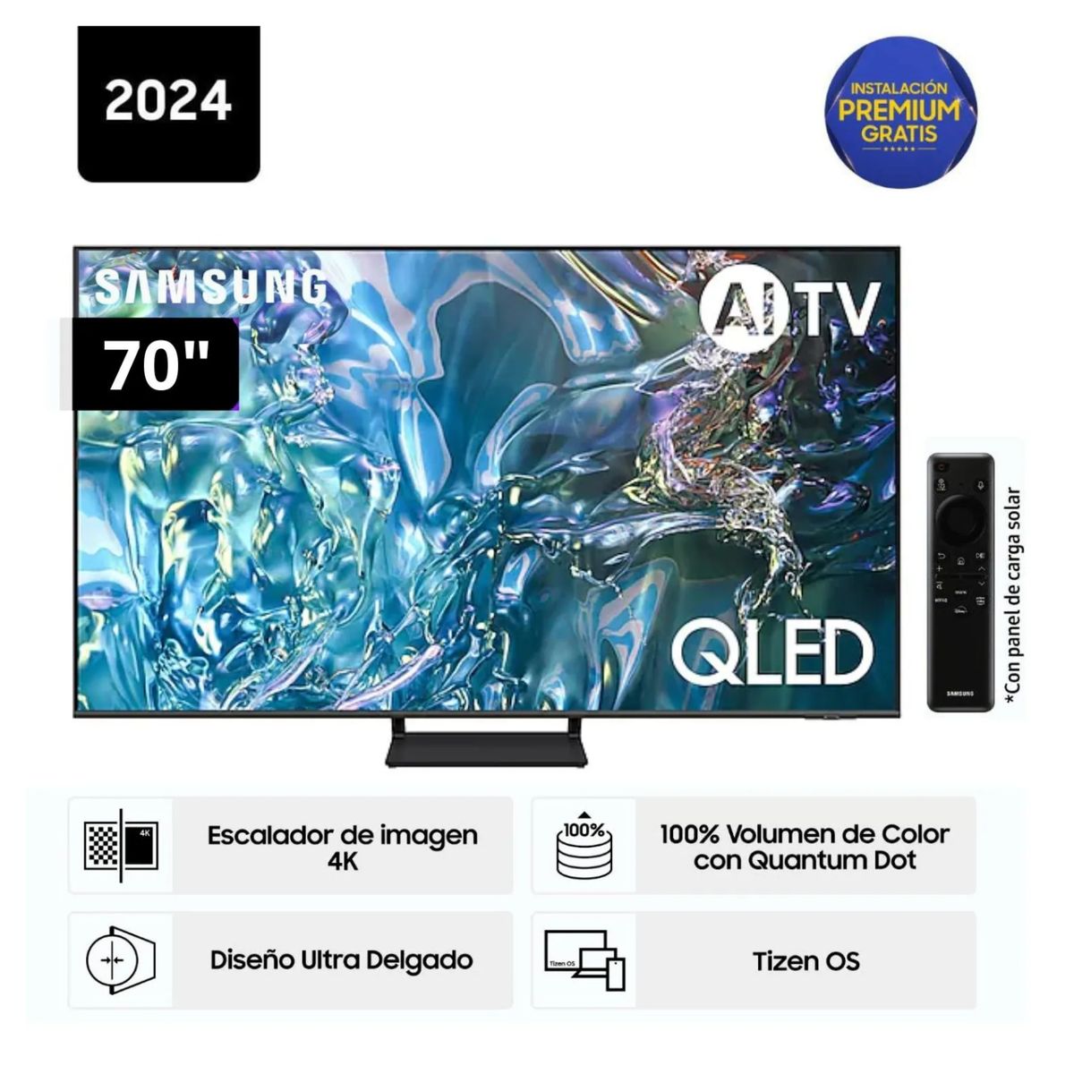 SAMSUNG - Televisor Samsung QLED Tizen OS Smart Tv 70" 4K 70Q65D - Nuevo 2024