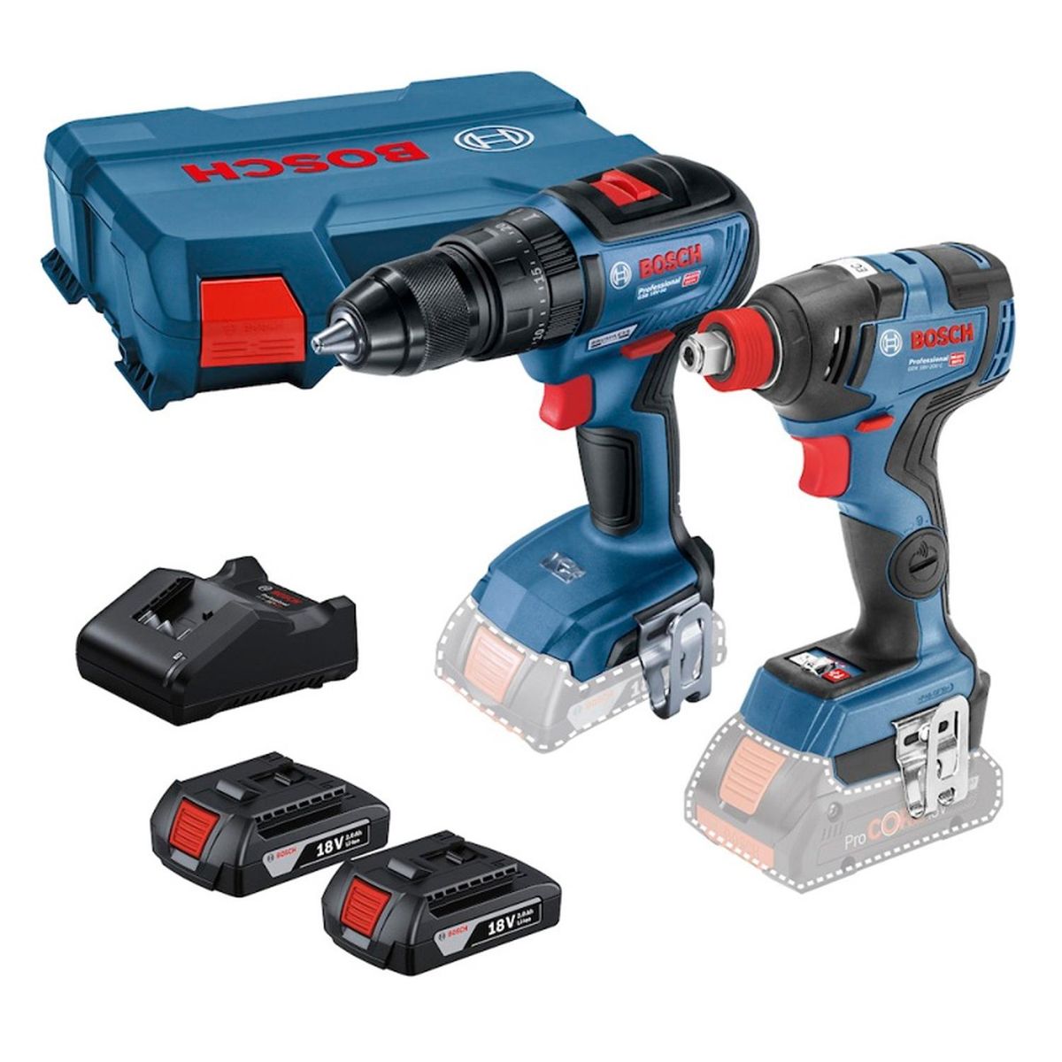 BOSCH - Taladro Bosch GSB 18V-50 + Llave Impacto GDX 18V-200