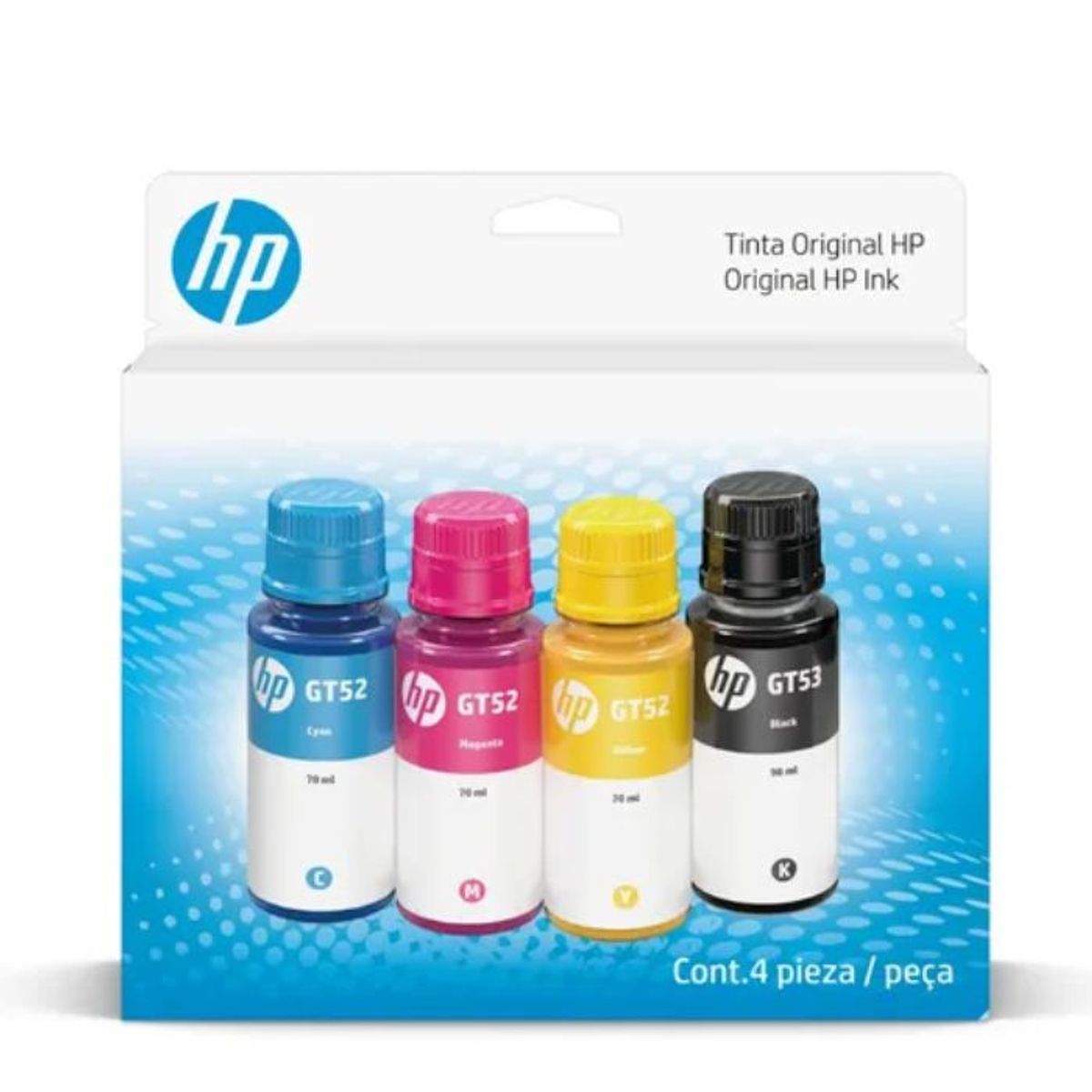 HP - PACK DE 4 BOTELLAS DE TINTA HP GT53 / GT52 COMBO