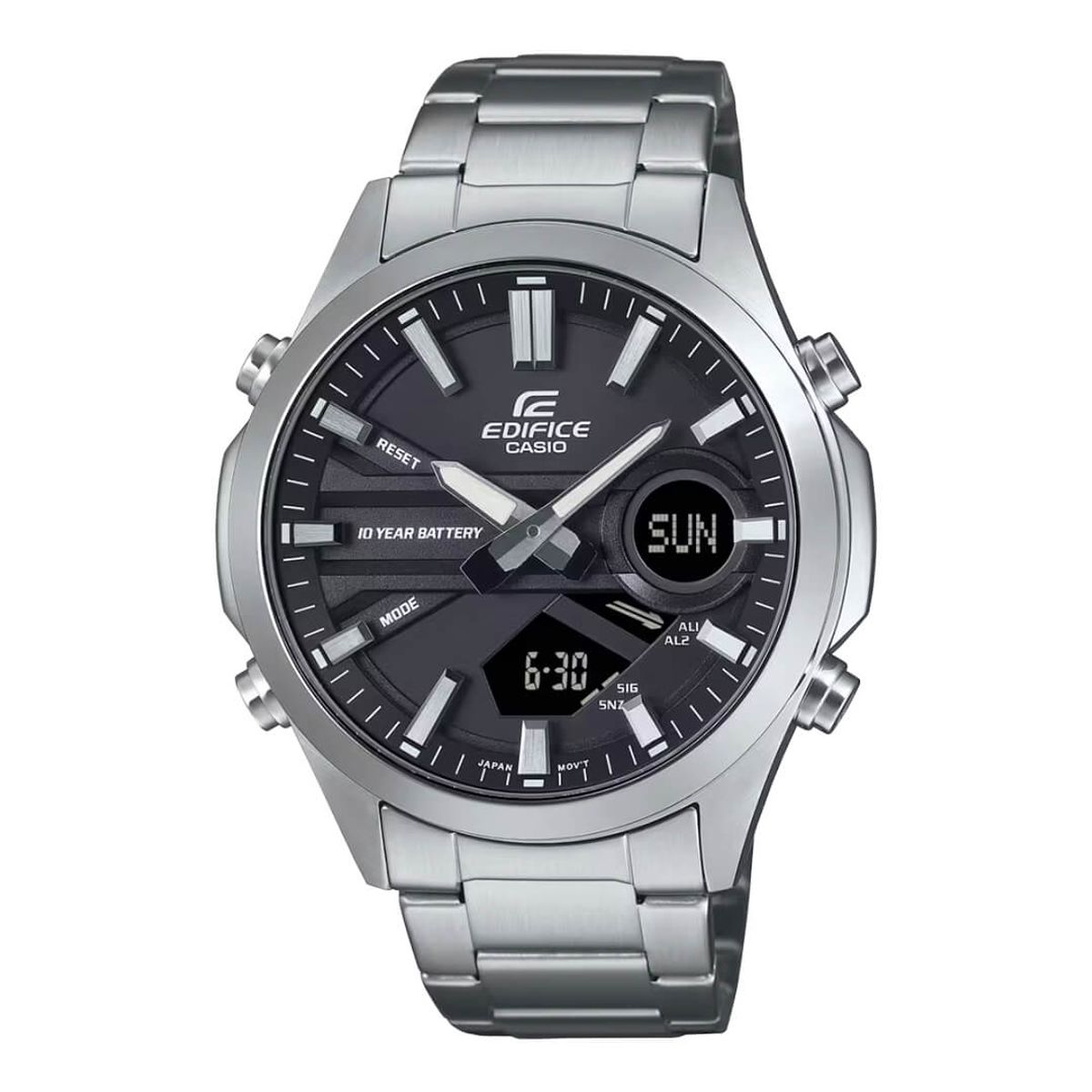 EDIFICE - Reloj Edifice EFV-C120D-1A Hombre Acero Plateado y Negro