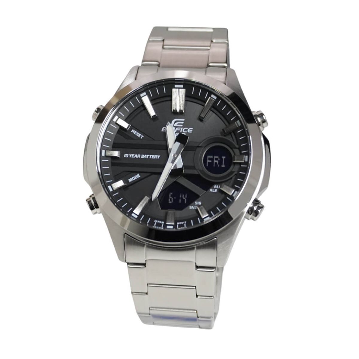 EDIFICE - Reloj Edifice EFV-C120D-1A Hombre Acero Plateado y Negro