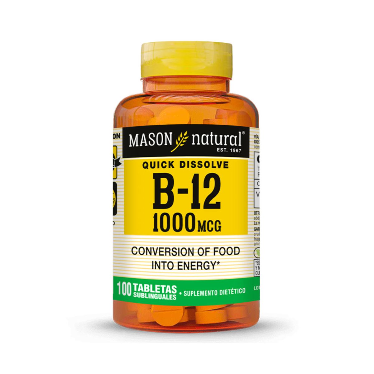 MASON NATURAL - Vitamina B12 1000 MCG - Mason Natural - 100 Tabletas