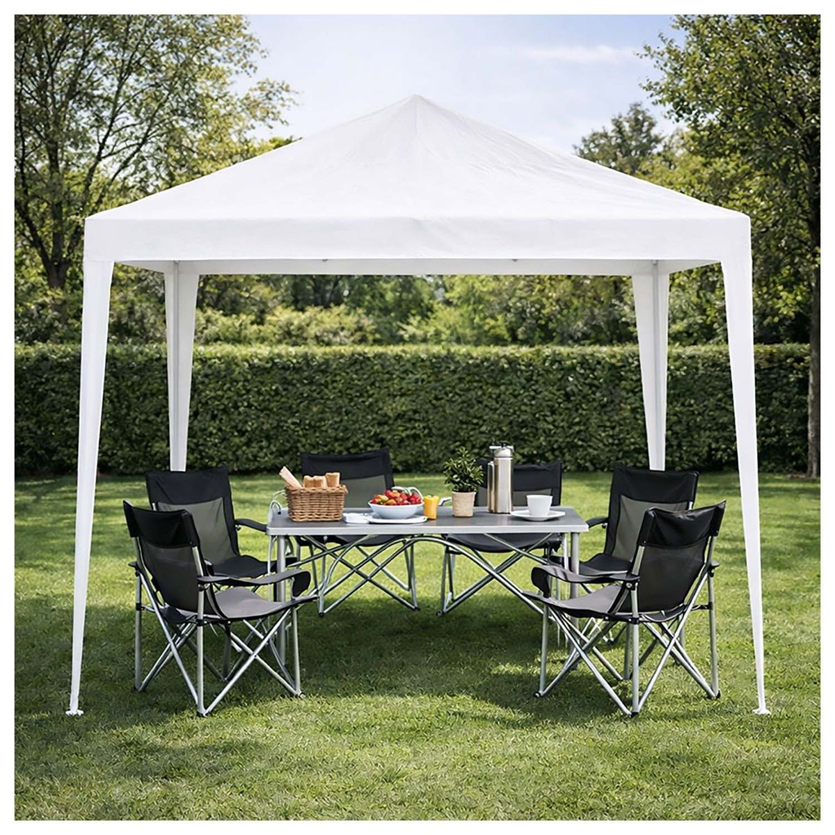 NOVAHUS - Toldo de Terraza 3x3 m Plegable PE Blanco