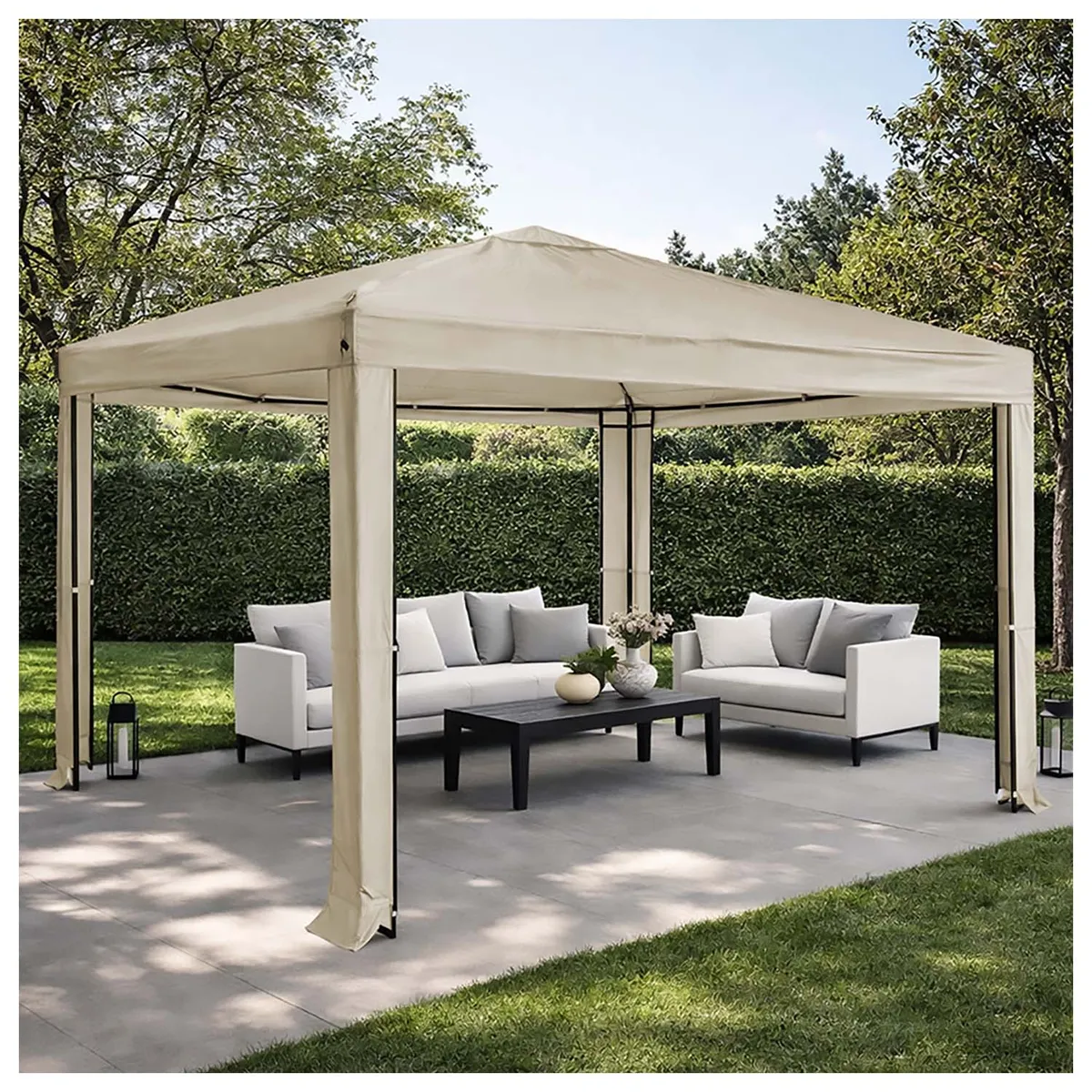 NOVAHUS - Toldo Premium Terraza 3x3m estructura metalica Beige