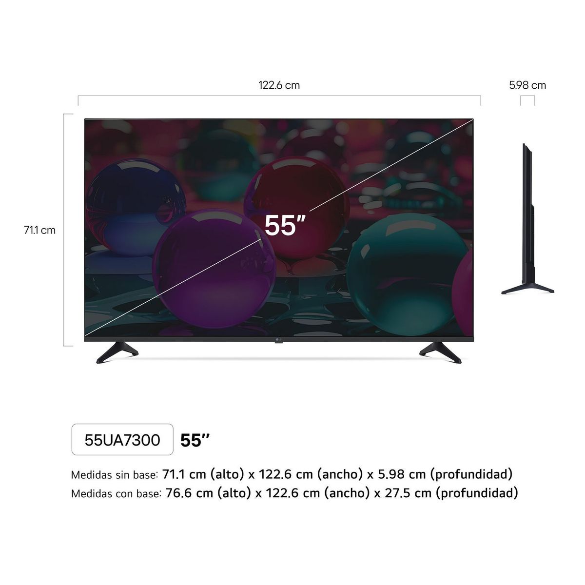 LG - Televisor LG 55 Uhd 4K THINQ Ai 55Ua7300Psb Smart Tv 2025