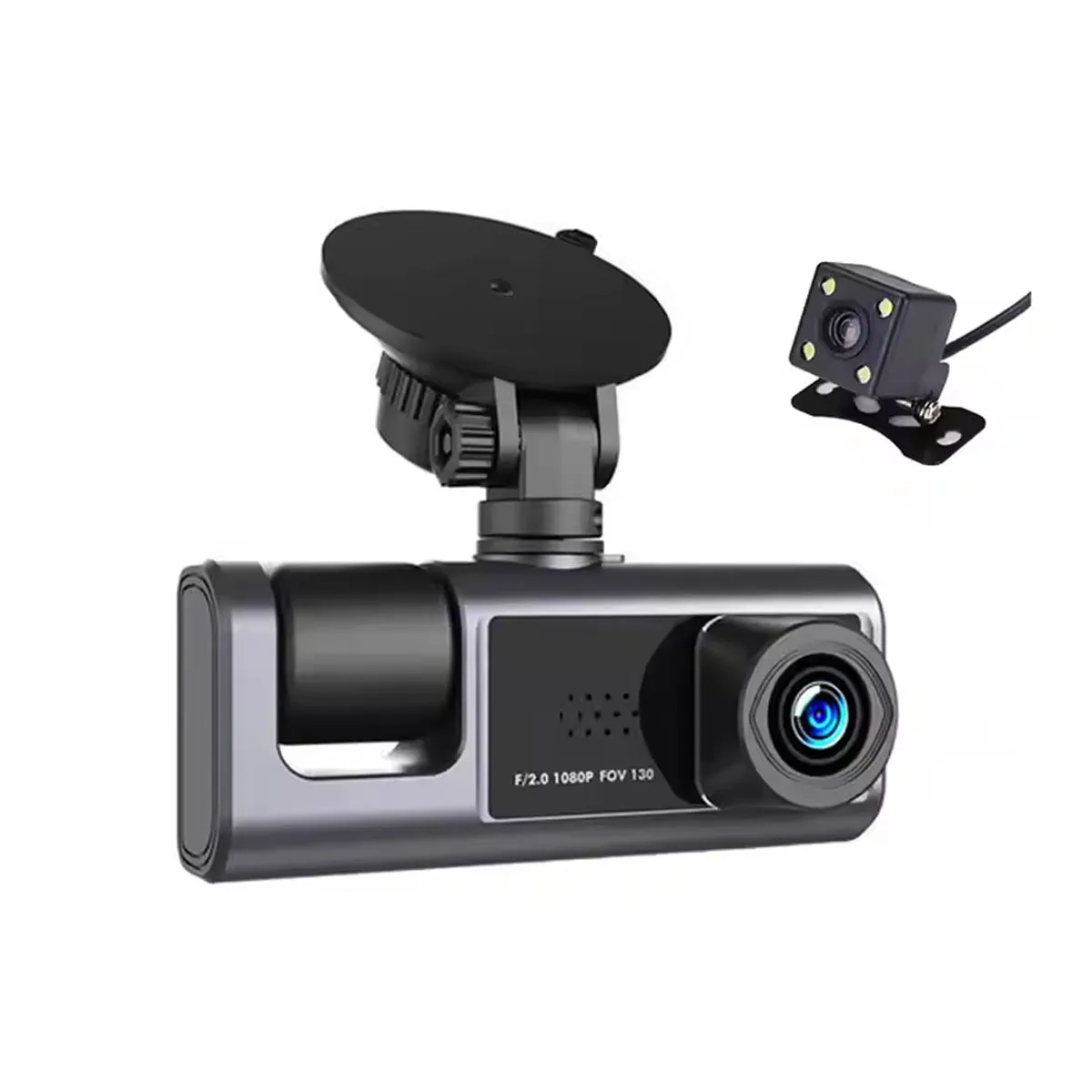 GENERICO - Camara Grabadora Para Auto Con 3 Lentes 1080HD + Camara de retroceso