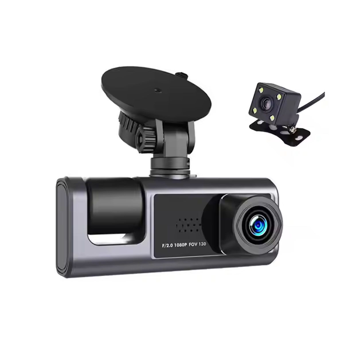 GENERICO - Camara Grabadora Para Auto Con 3 Lentes 1080HD + Camara de retroceso