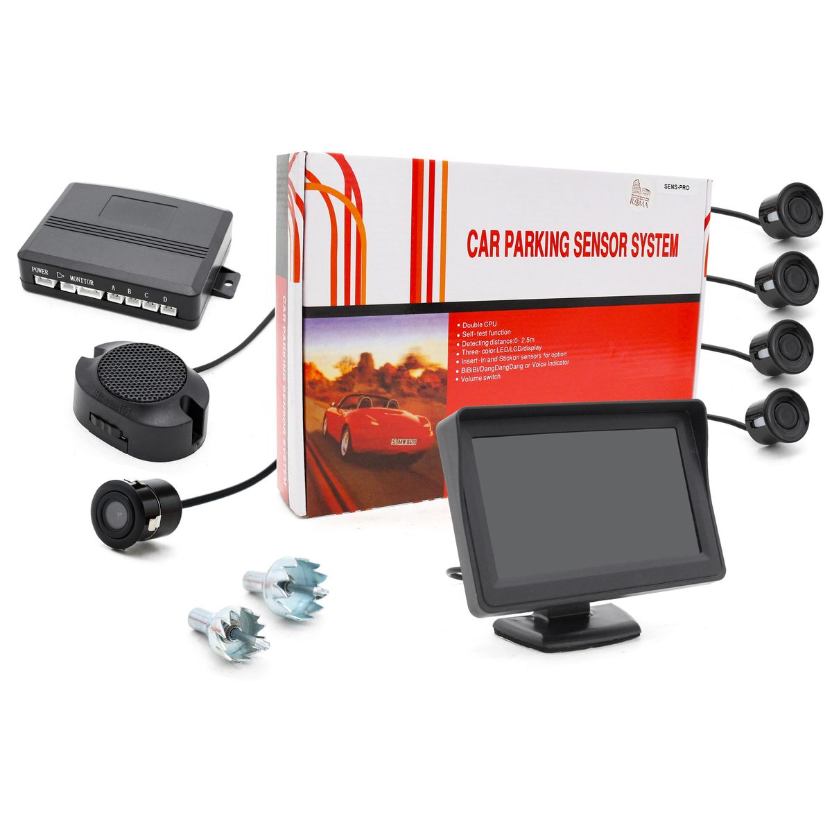JET - Sensor de Retroceso con Cámara y Pantalla LED 115x8 cm 1pcs
