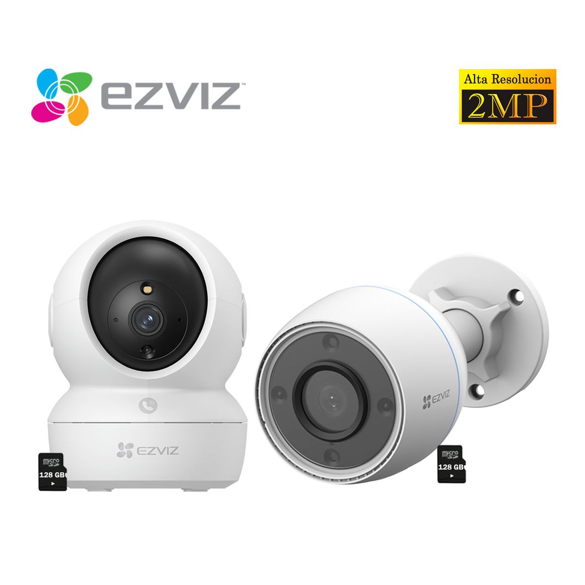 Ezviz - Kit Cámaras Ezviz H6C Full HD - H3C Full Hd Audio Bidireccional NocheColor SD 128GB
