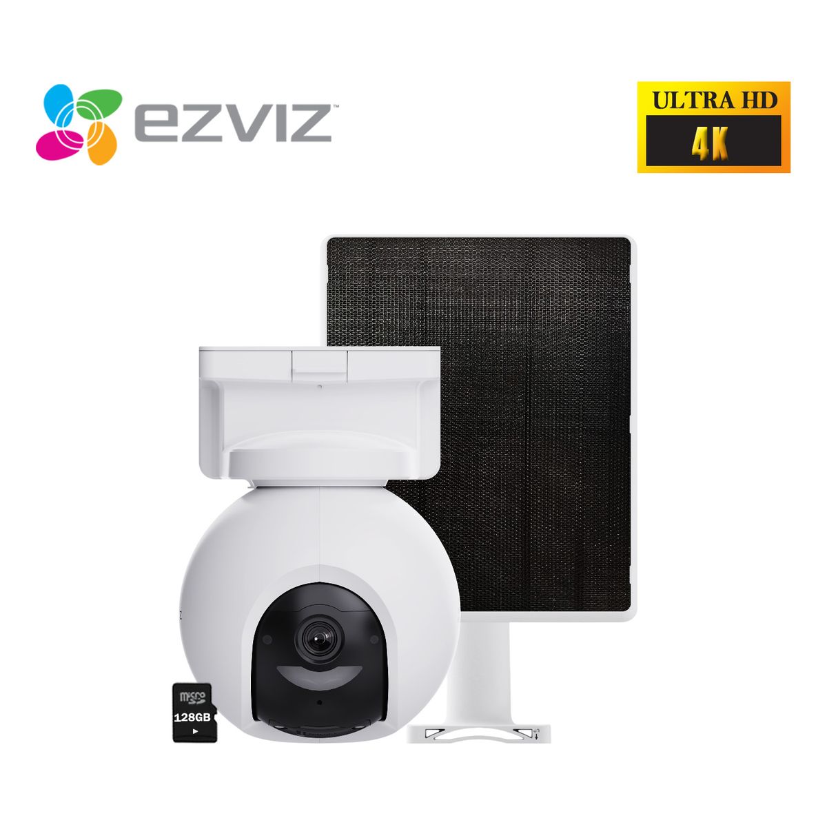 Cámara Ezviz CB8 PRO 4K 8MP Gira 360 Audio Doble vía Sirena Batería Panel Solar - SD 128GB, marca Ezviz - Foto Principal