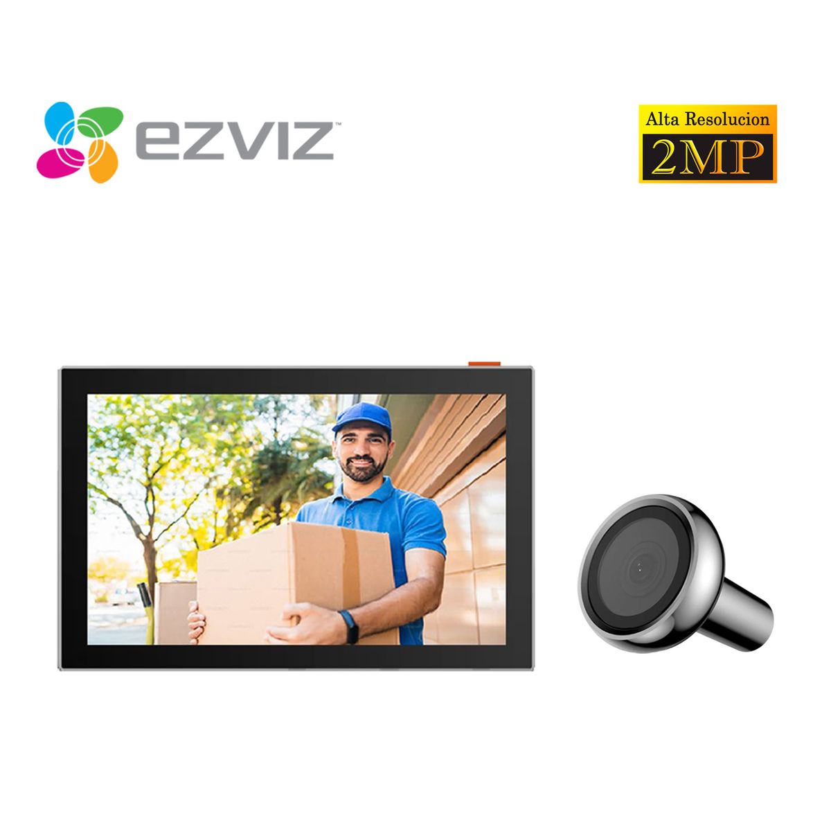 EZVIZ - Mirilla de puerta Ezviz HP2 Full Hd 2Mp Visión 146 Pantalla Color 4.3