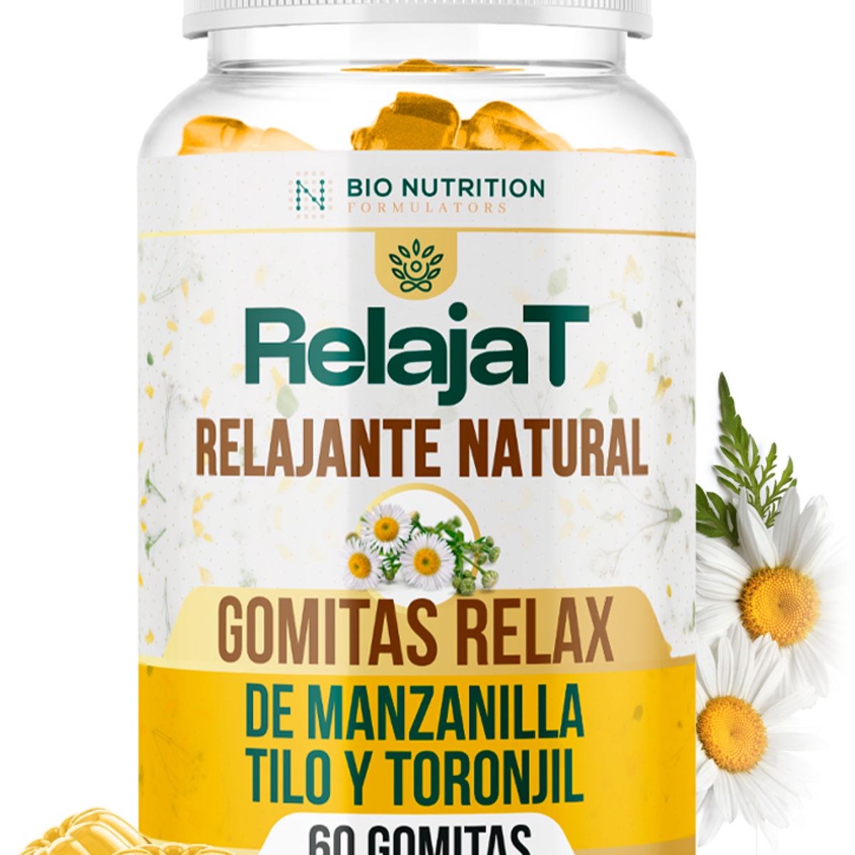 BIO - Relajat - Gummys Relajantes Sin Azúcar Manzanilla Tilo