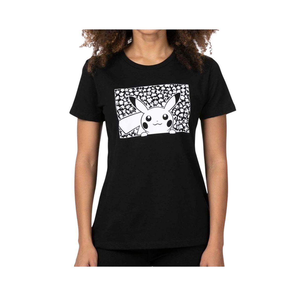 POKEMON - Pokemon Center Polo Pikachu Siluetas Negro Talla S