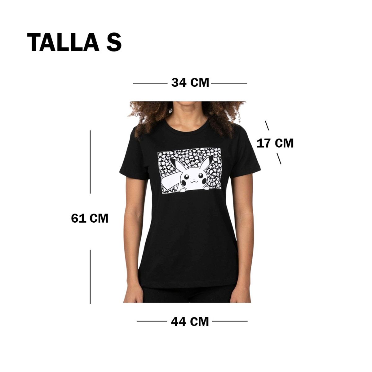 POKEMON - Pokemon Center Polo Pikachu Siluetas Negro Talla S