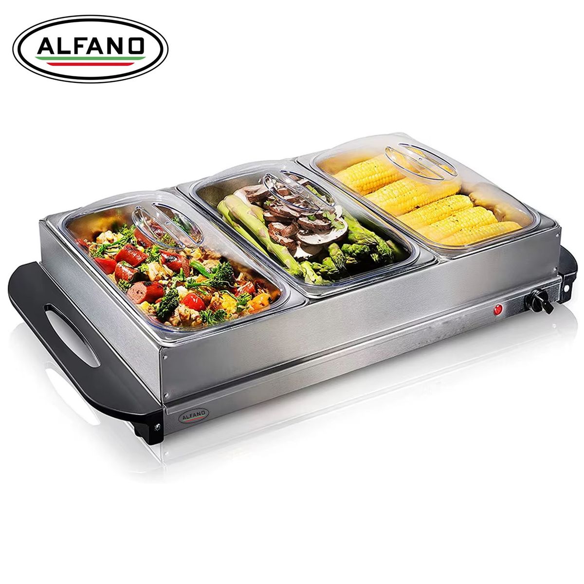 ALFANO - Samovar Calentador y Servido Buffet de 3 divisiones