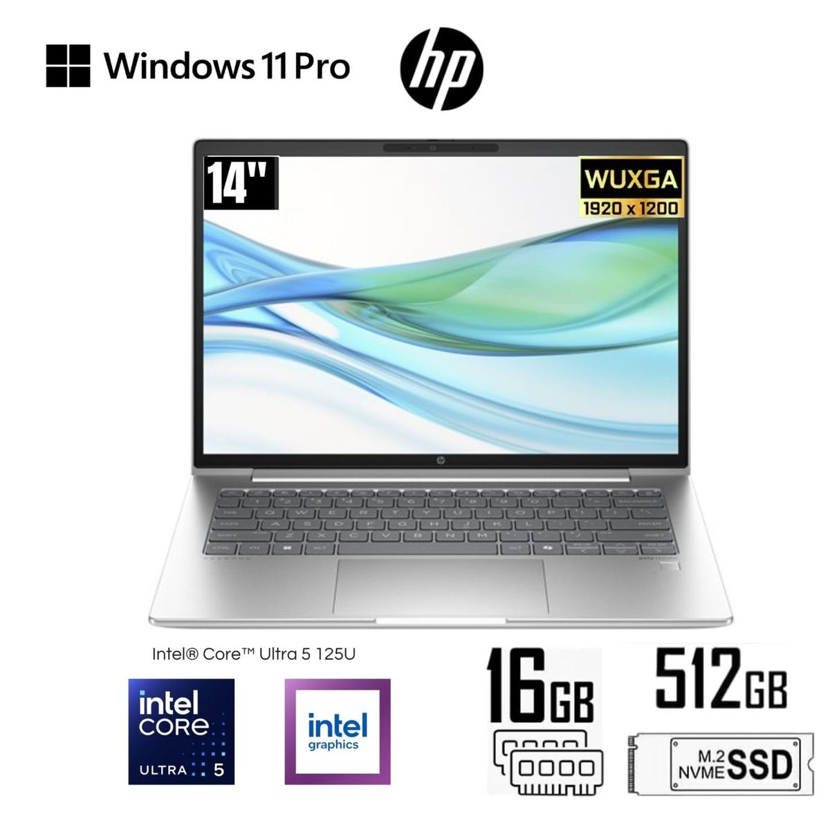 HP - Laptop HP ProBook 440 G11 14" WUXGA Intel Core Ultra 5-125U 16GB 512GB W11 Pro Pantalla Tactil