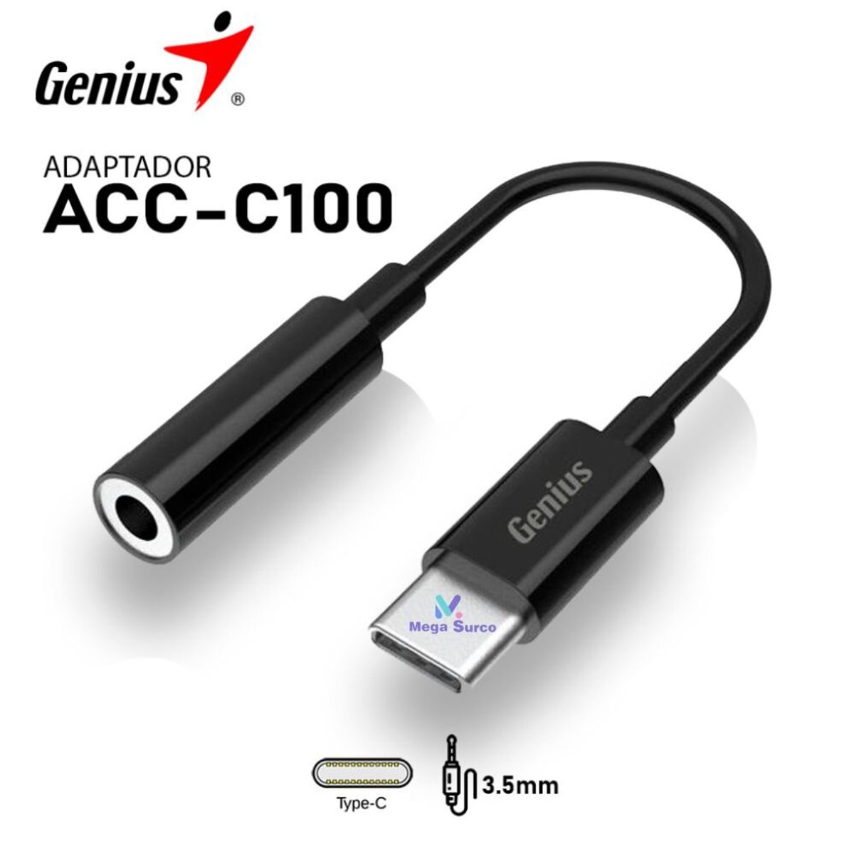 GENIUS - ADAPTADOR GENIUS AUDIO ACC-C100 USB-C A 35MM 32590012400 BLACK