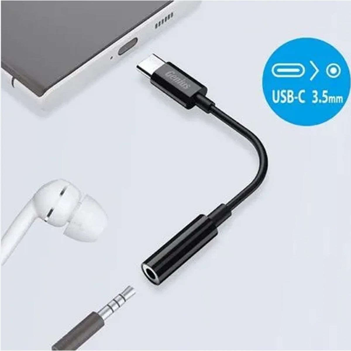 GENIUS - ADAPTADOR GENIUS AUDIO ACC-C100 USB-C A 35MM 32590012400 BLACK